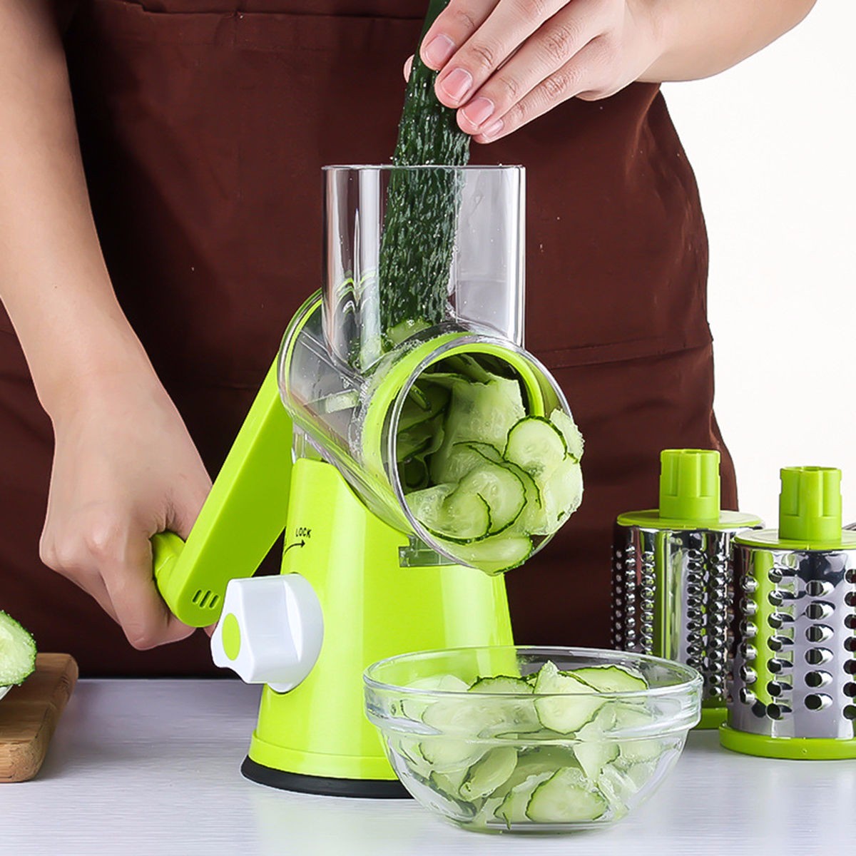 Round Mandoline Vegetable Cutter and Grater