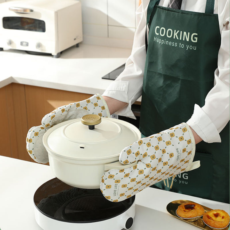 Non-Slip Heat-Resistant Cotton Oven Gloves