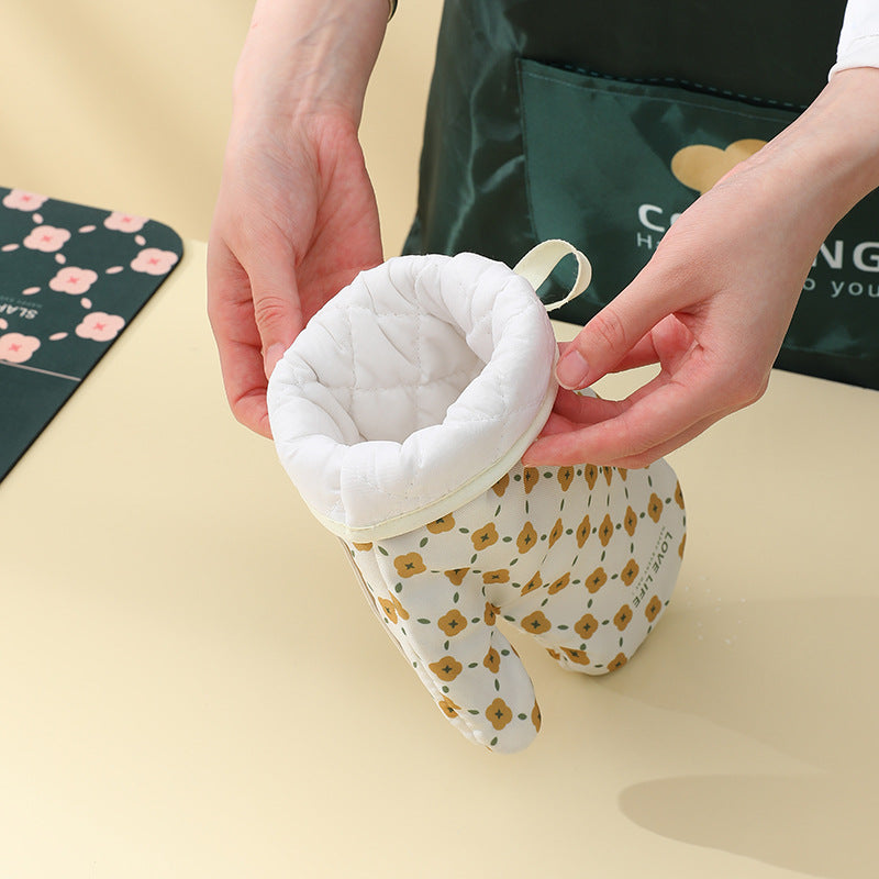 Non-Slip Heat-Resistant Cotton Oven Gloves